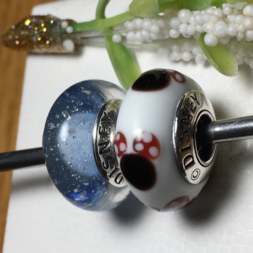 2 Cinderella and Minnie Mouse Pandora Charms...